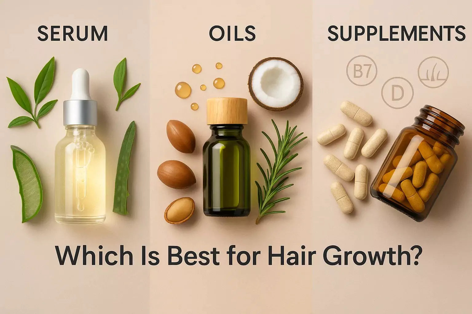 Serum, oils, & Supplements: Which Is Best for Hair Growth?