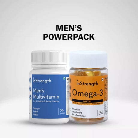 InStrength Men's Power Pack - Complete Multivitamin & Omega-3 Combo