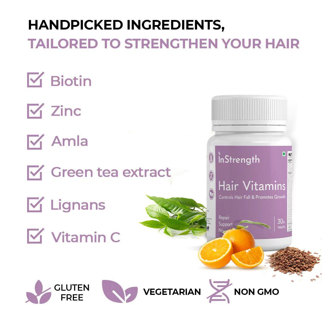 Instrength Hair Vitamins - Biotin & Other Hair Nourishing Nutrients