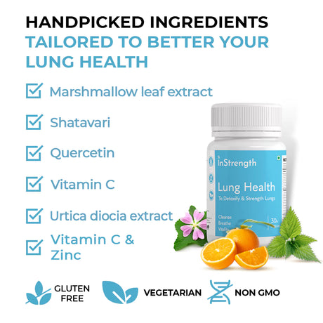 Instrength Lung Detox Tablets Formula - Herbs & Vitamins for Lung Health Problems