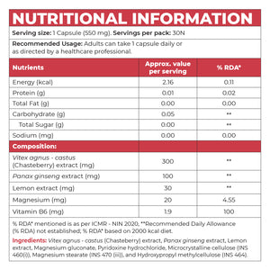 Instrength PMS Supplement - Nutritional Information