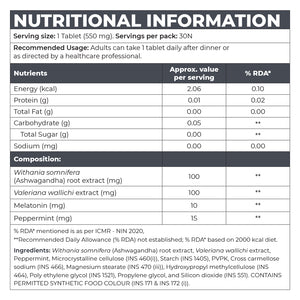 Instrength Sleep Supplement - Nutritional Information