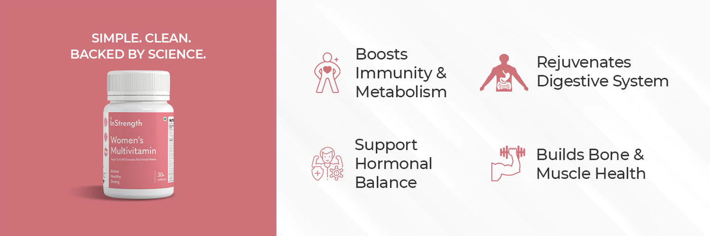 Instrength Womens Multivitamin Capsules Essential Nutrients for Daily Health