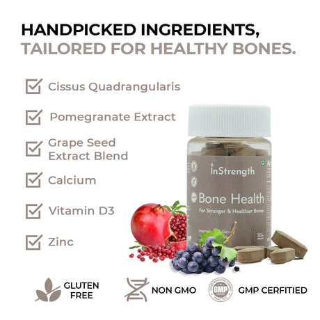 InStrength Bone Health Supplement Ingredients-Calcium,VitaminD & More