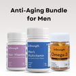 InStrength Anti-Aging Bundle for Men with Hair Vitamins, Men’s Multivitamin, and Omega-3 for strength, vitality, and overall wellness.