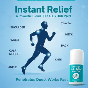 InStrength Pain Relief Roll On provides deep, fast relief for pain in the shoulder, neck, back, knee, and muscles.