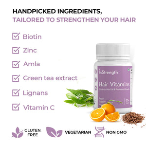 Instrength Hair Vitamins - Biotin & Other Hair Nourishing Nutrients